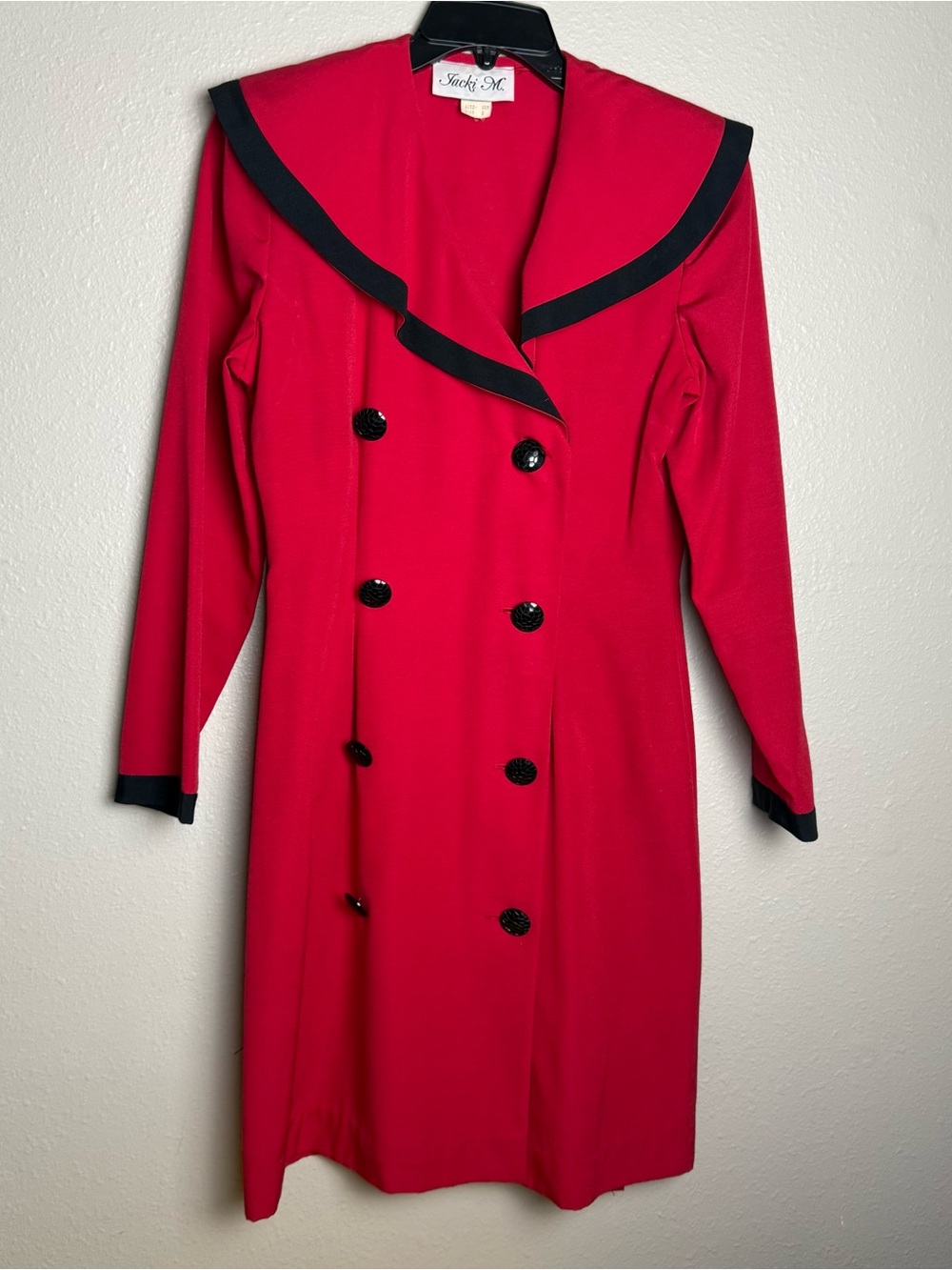 Jacki M. Vintage Red Double Breasted Coat
